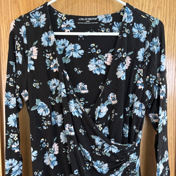 A Pea In The Pod Floral Bodycon Maternity Dress Size Large - Picture 3 of 8